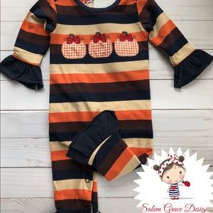 Infant Lolly Wolly Doodle Fall Romper 0-3m
